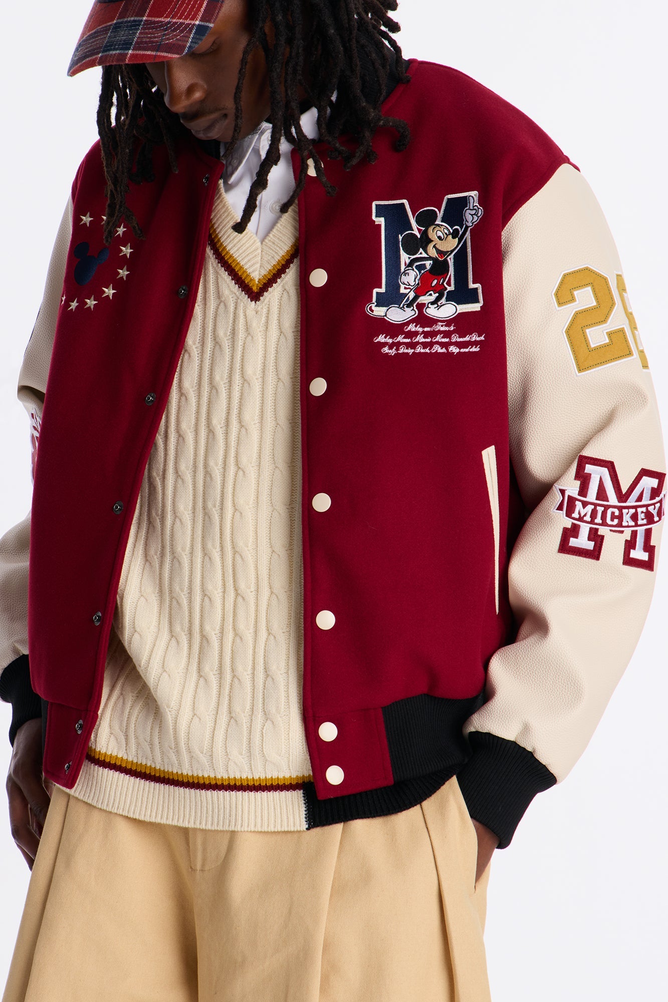 Disney Mickey Mickey Varsity Jacket - Burgundy