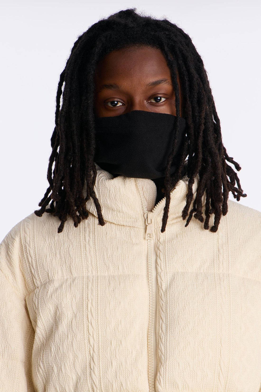 Fleece Toggle Tube Scarf - Black