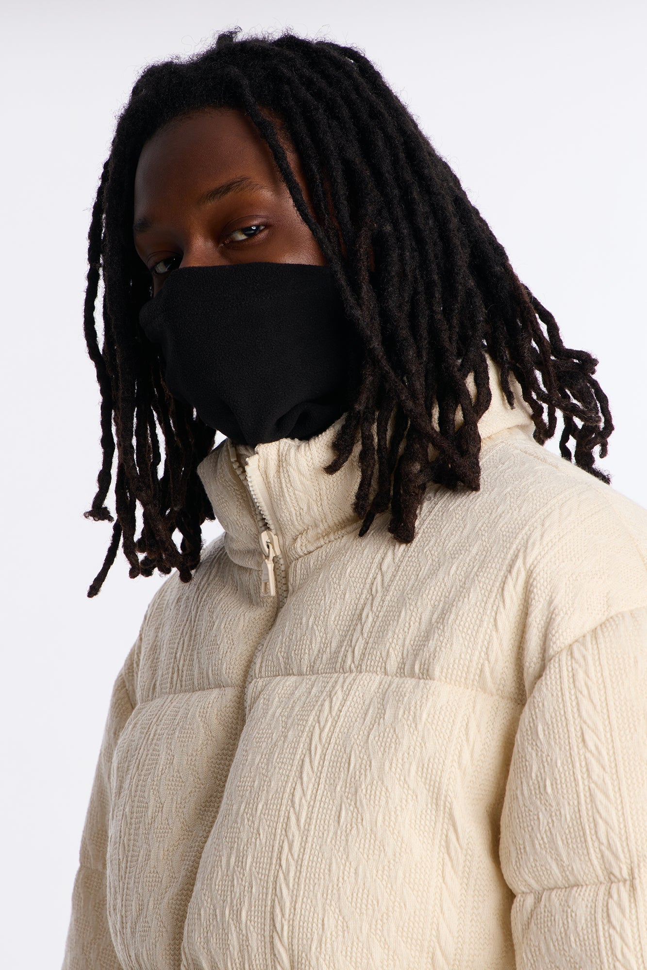Fleece Toggle Tube Scarf - Black