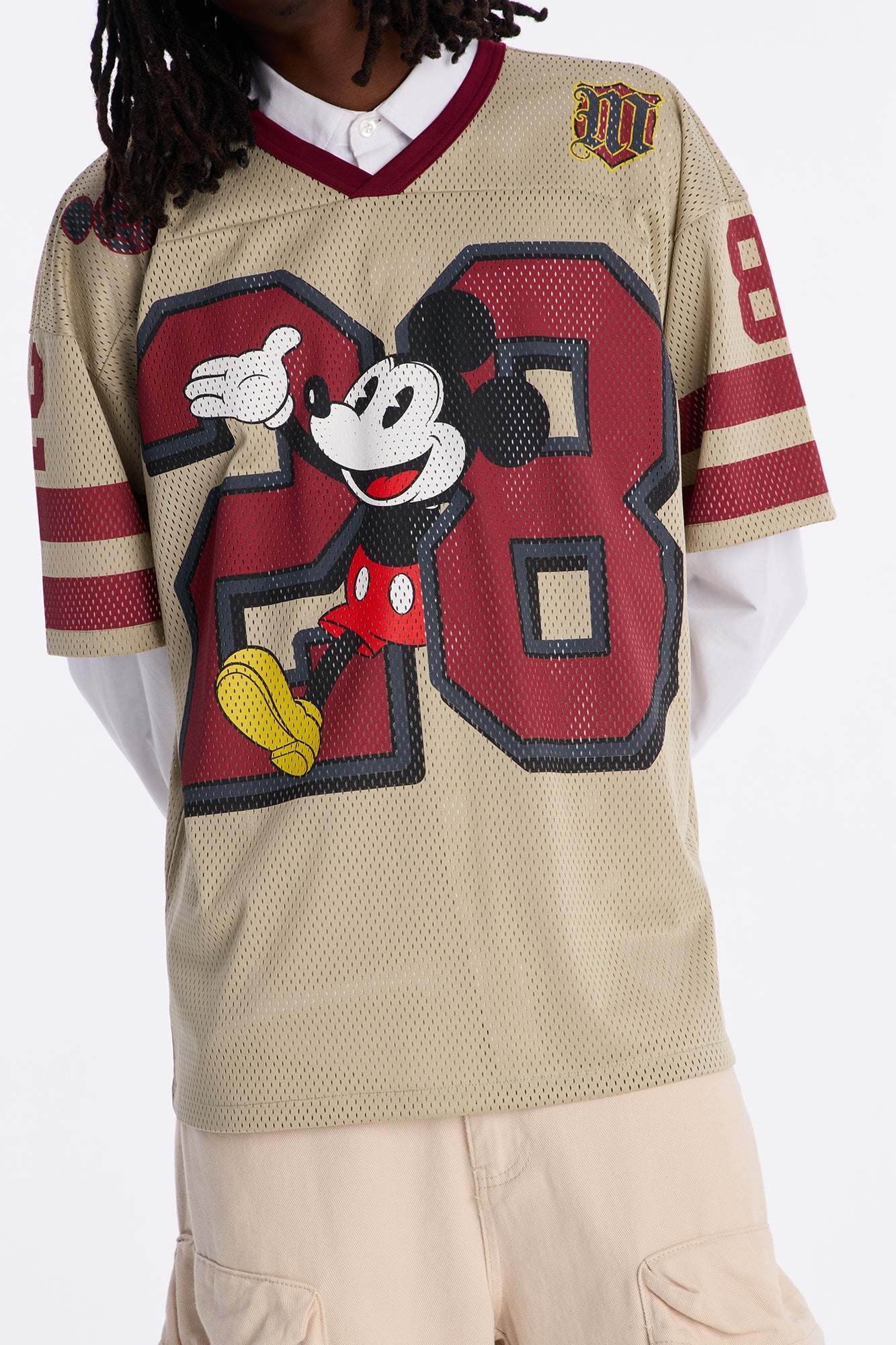 Disney Mickey 28 Football Jersey - Cream