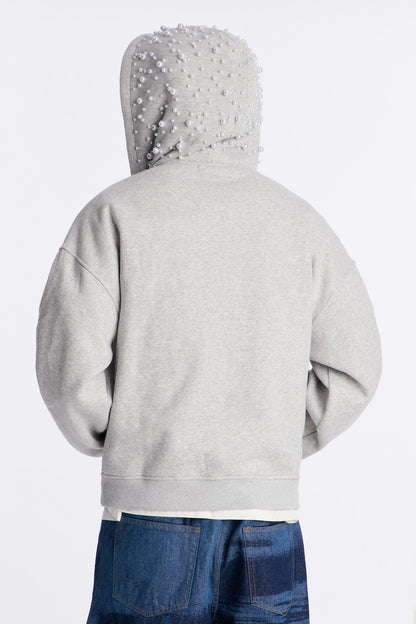 Pearl Oversized Zip Hoodie - Heather Grey