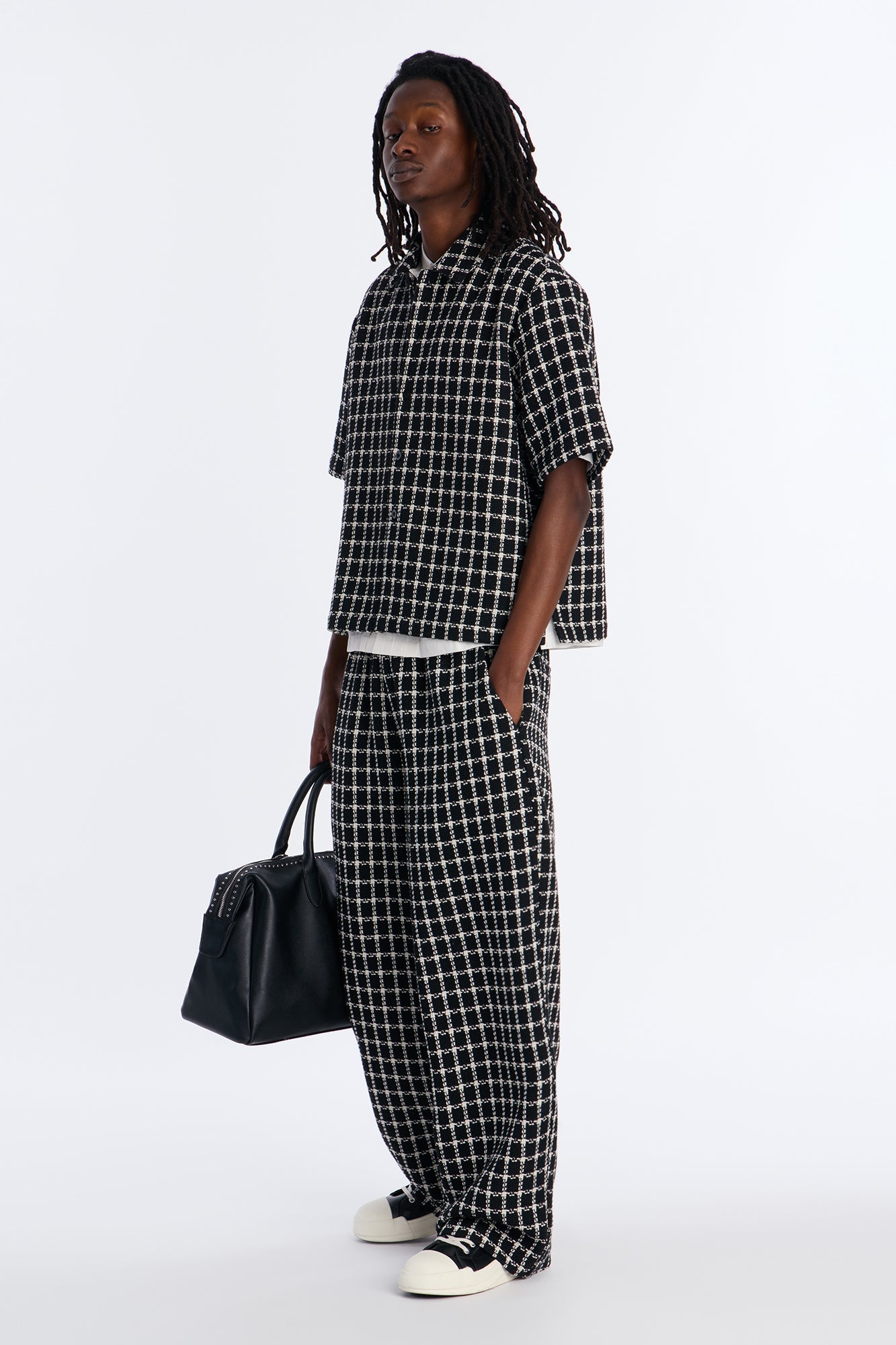 Baggy Theory Tweed Pant - Black