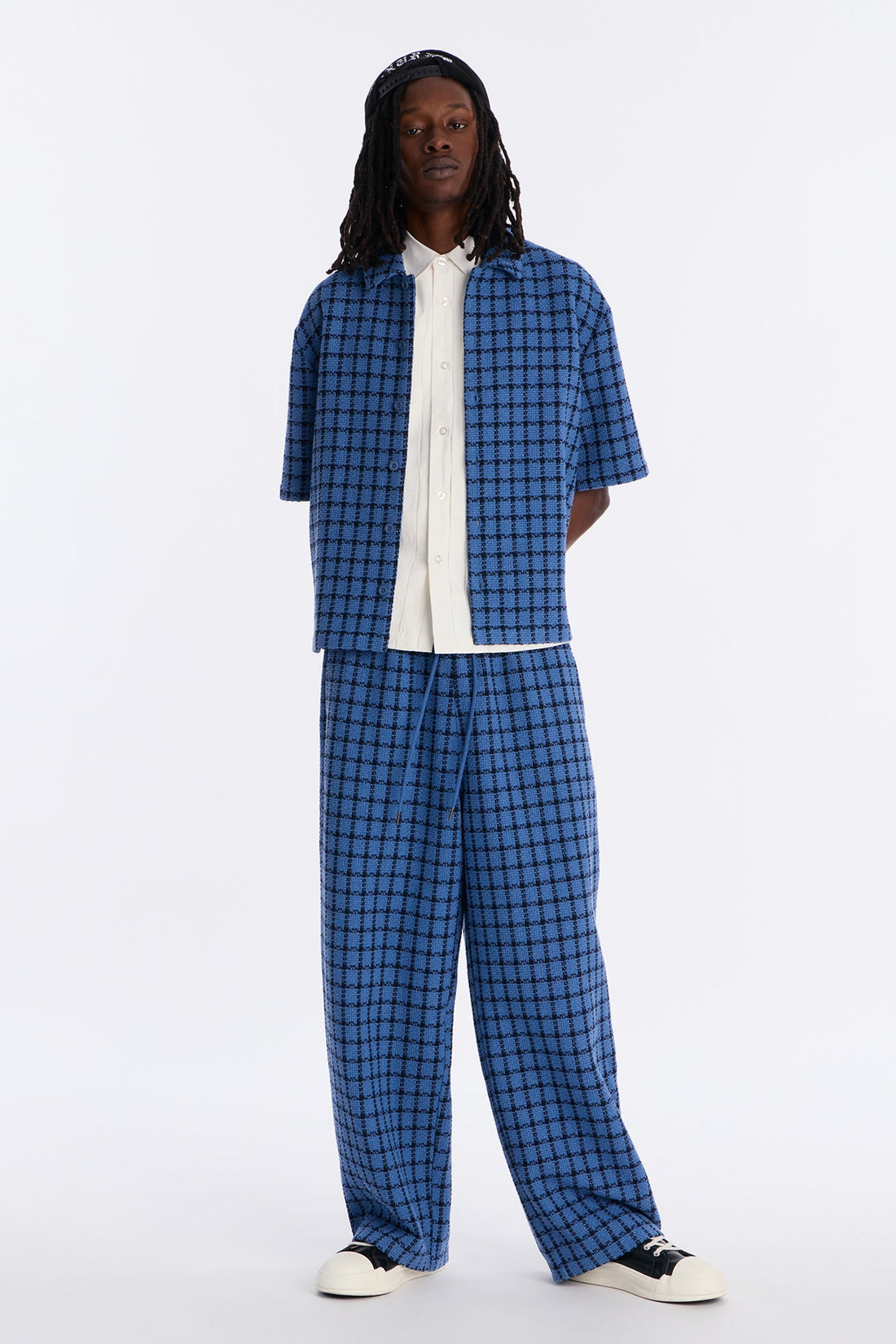 Relaxed Tweed Theory Button Up Shirt - Blue