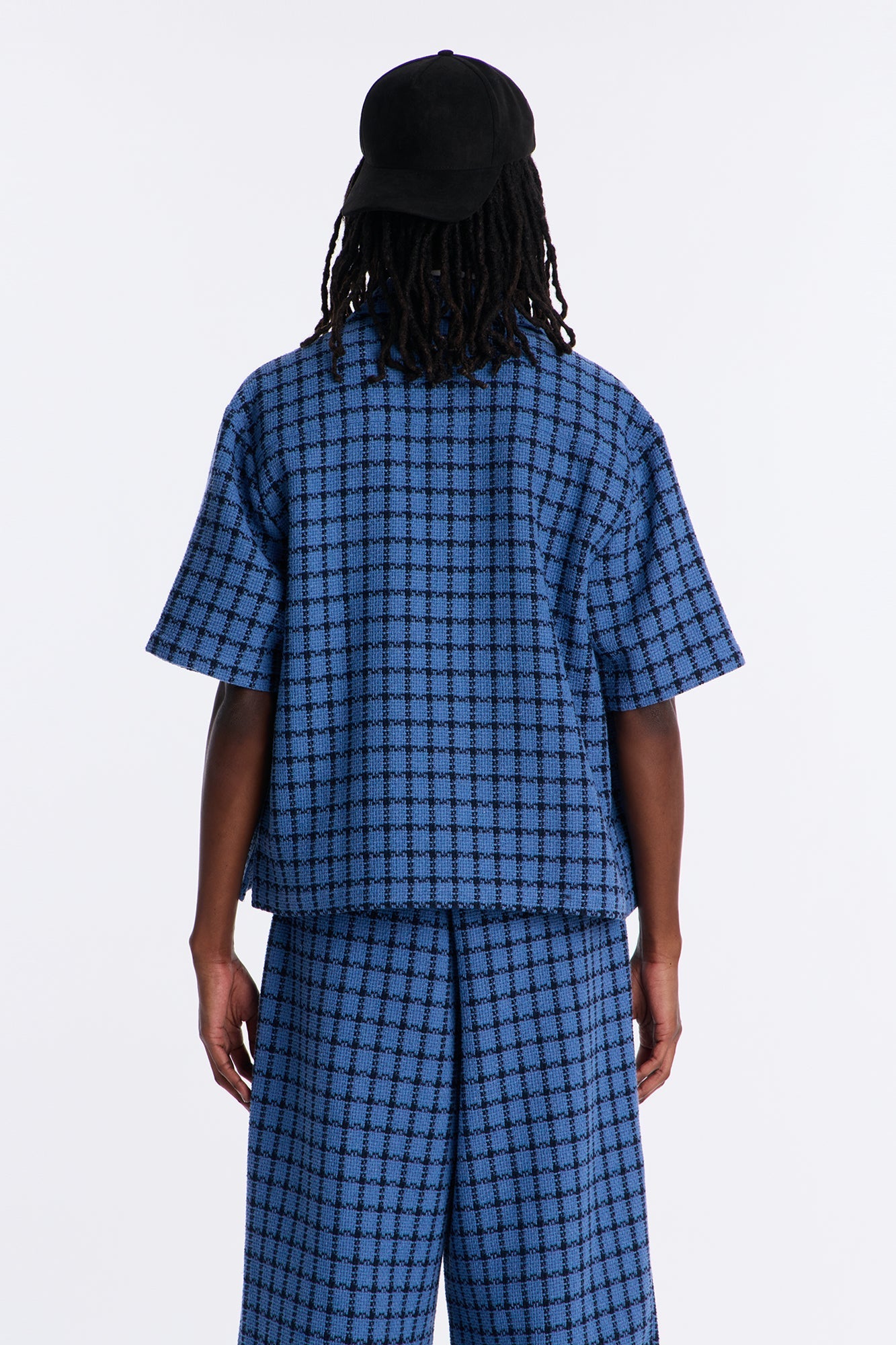 Relaxed Tweed Theory Button Up Shirt - Blue