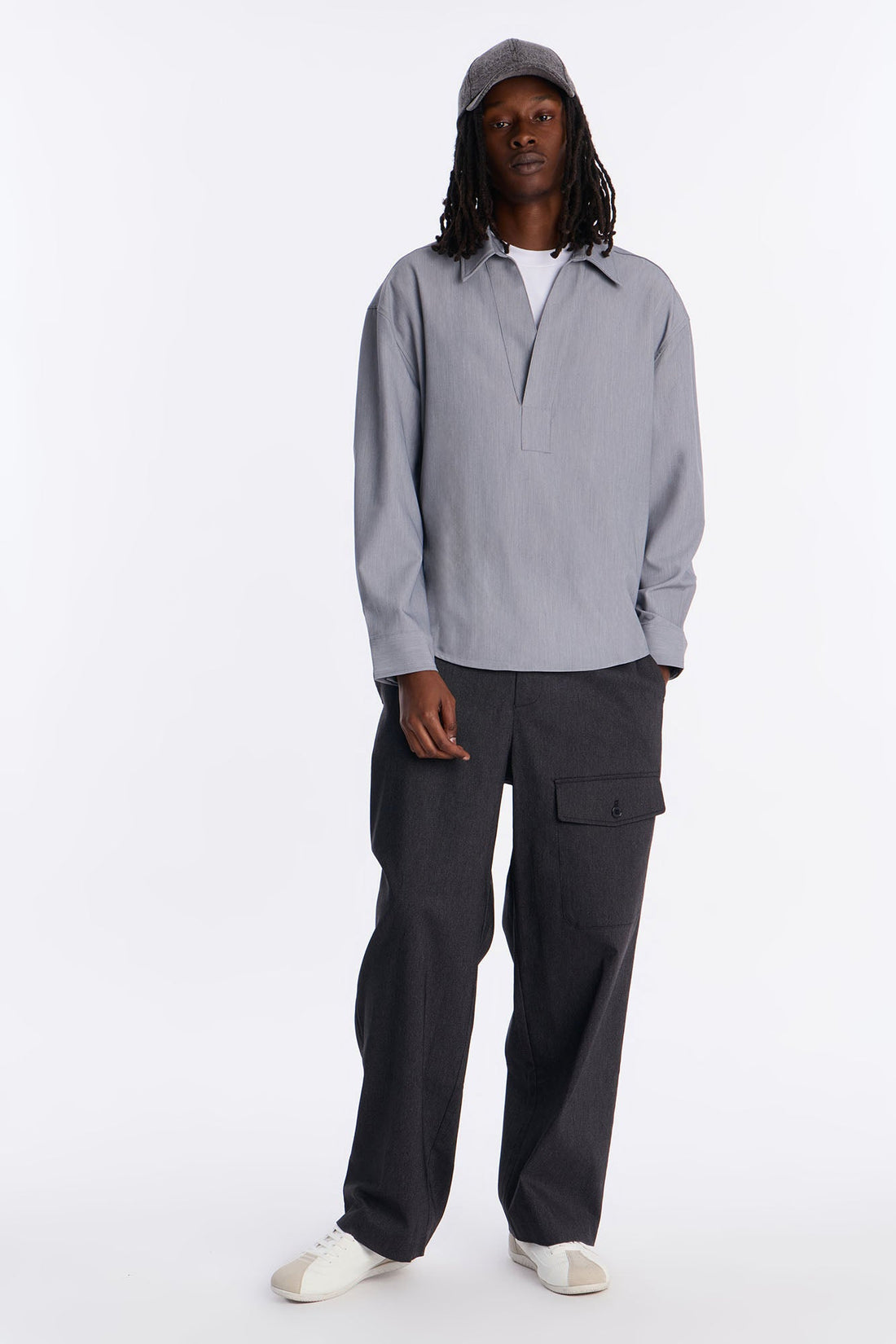 Relaxed Apex Chevron Tailored Shirt - Grey