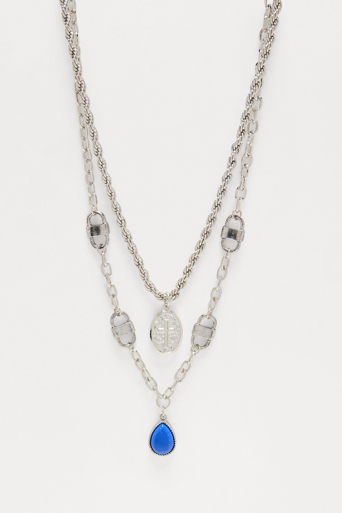 Praised Pendant Necklace Set - Silver