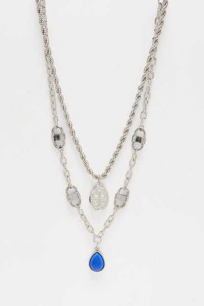 Praised Pendant Necklace Set - Silver