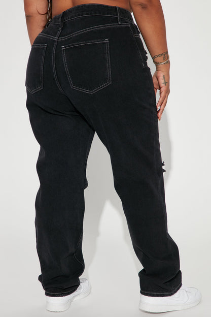 Leave It To Me Straight Leg Jeans - Black