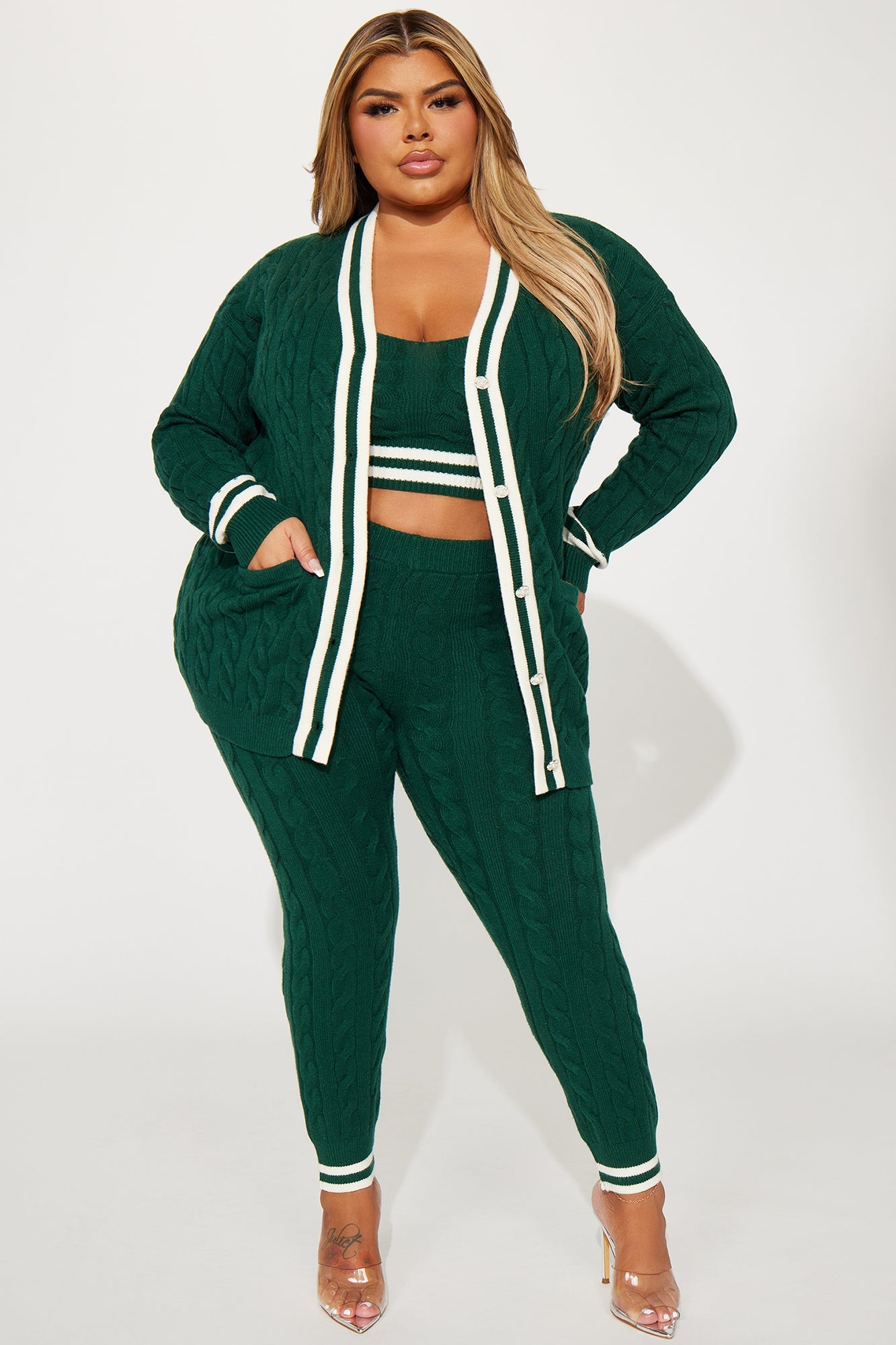 Alessa 3 Piece Sweater Legging Set - Hunter