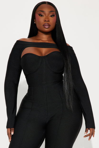 In My Element Bandage Jumpsuit - Black