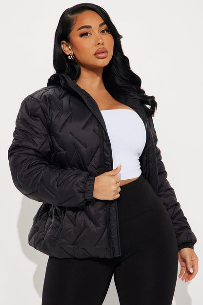 Ski Club Puffer Jacket - Black