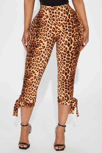 Well Behaved Leopard Capri Legging - Brown/combo