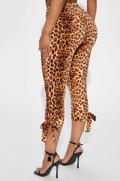 Well Behaved Leopard Capri Legging - Brown/combo