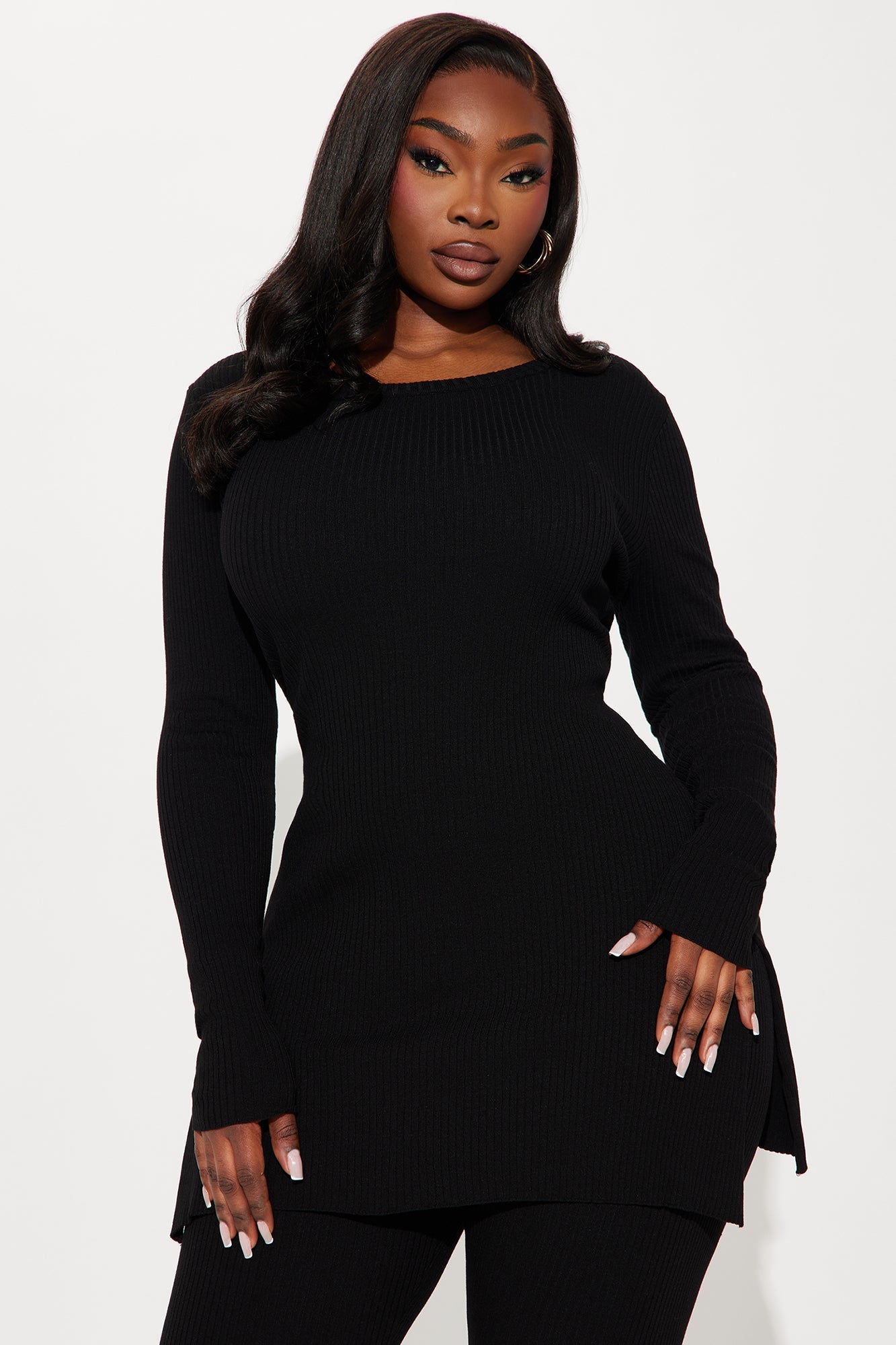 Hidden Agenda Sweater Legging Set - Black