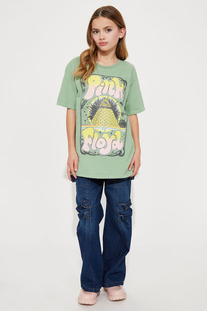 Mini Pink Floyd Glitter Graphic Tee - Teal