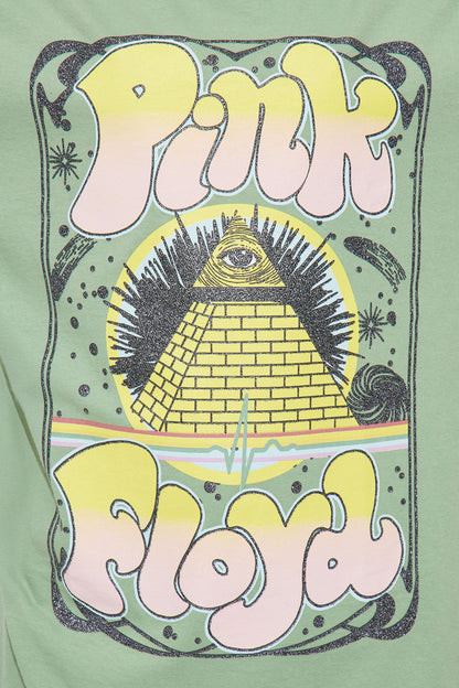 Mini Pink Floyd Glitter Graphic Tee - Teal