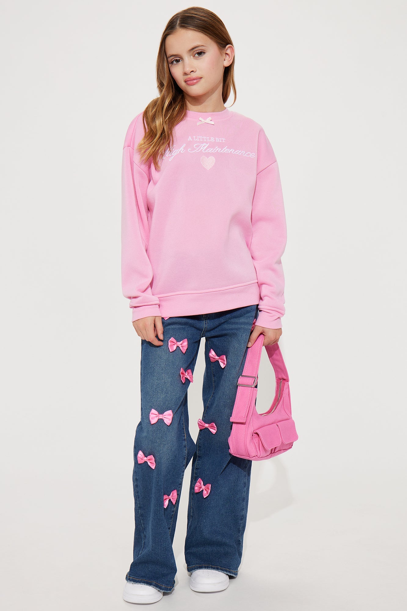 Mini High Maintenance Crew Neck Sweatshirt - Pink