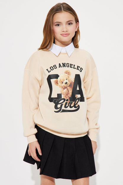 Mini LA Cutie Crew Neck Sweatshirt - Sand