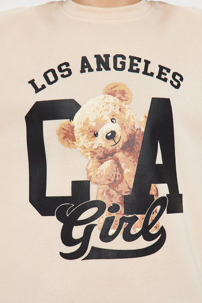 Mini LA Cutie Crew Neck Sweatshirt - Sand