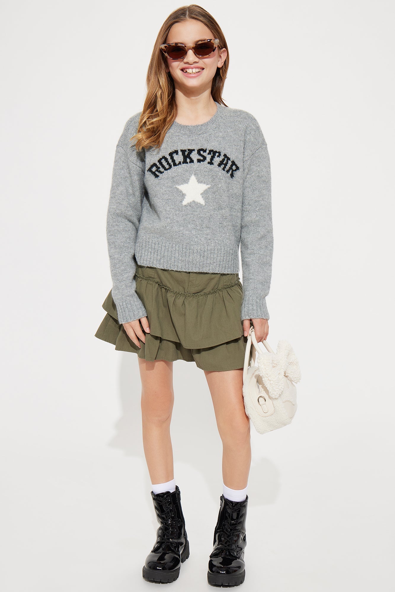 Mini Jennifer Tiered Ruffle Mini Skirt - Olive
