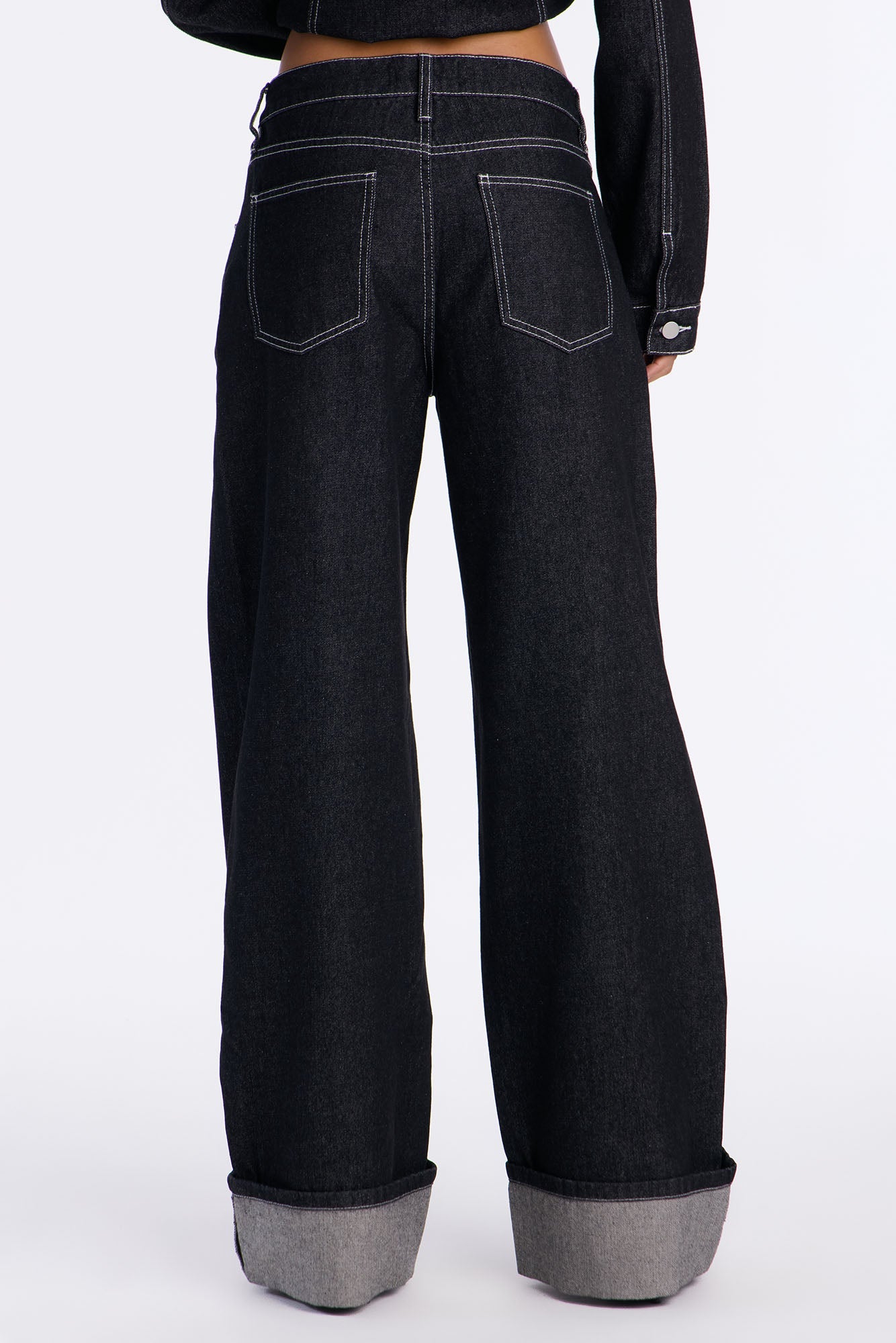 Margaux Fancy Embellished Wide Leg Jeans - Black
