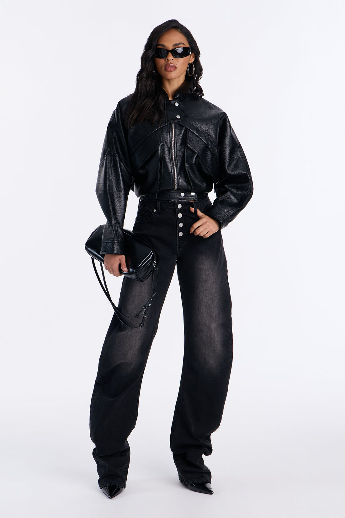 Party On Stacked Straight Leg Jeans - Black Wash