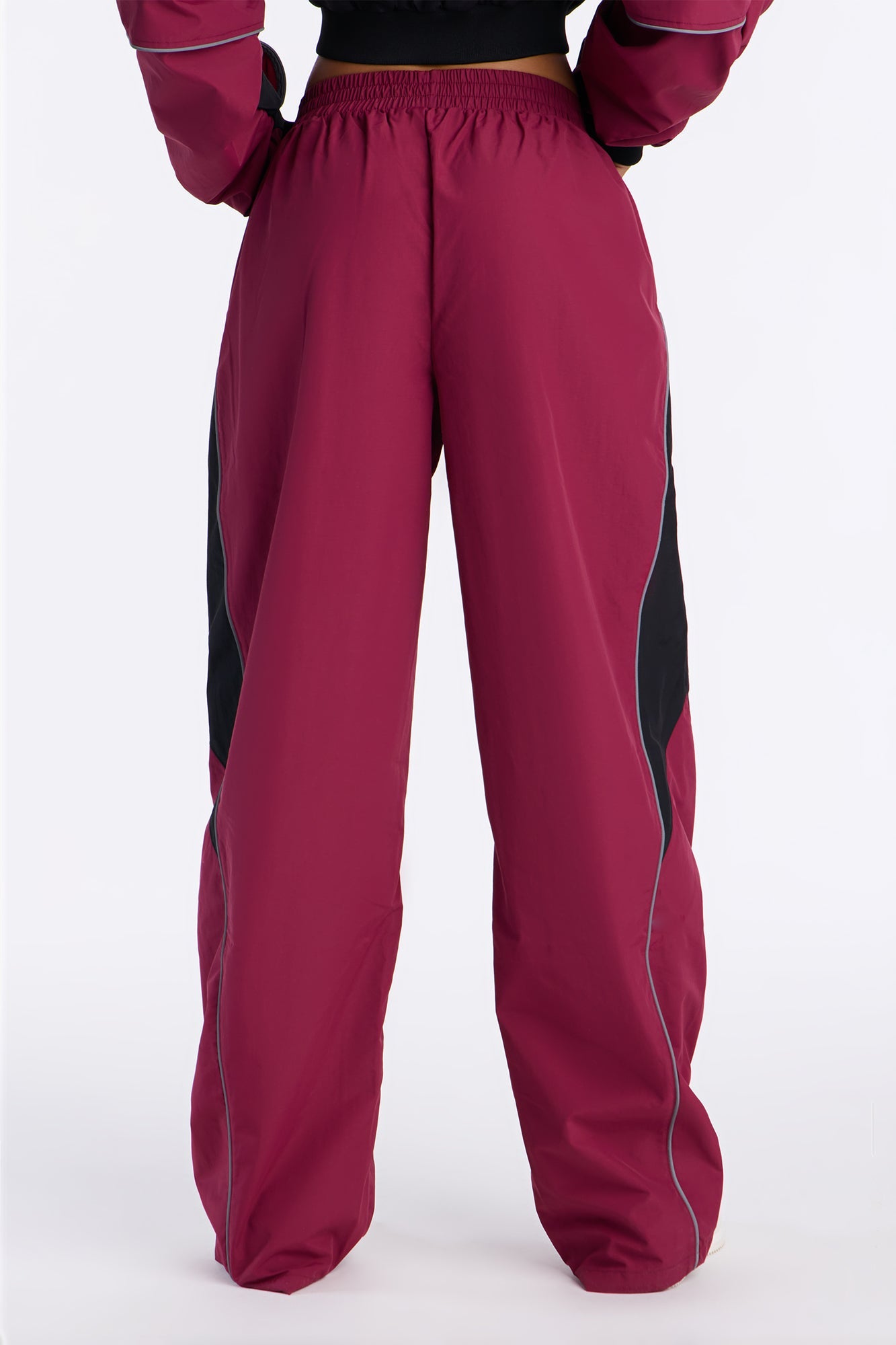 Set The Trend Windbreaker Pants 33 - Burgundy/combo