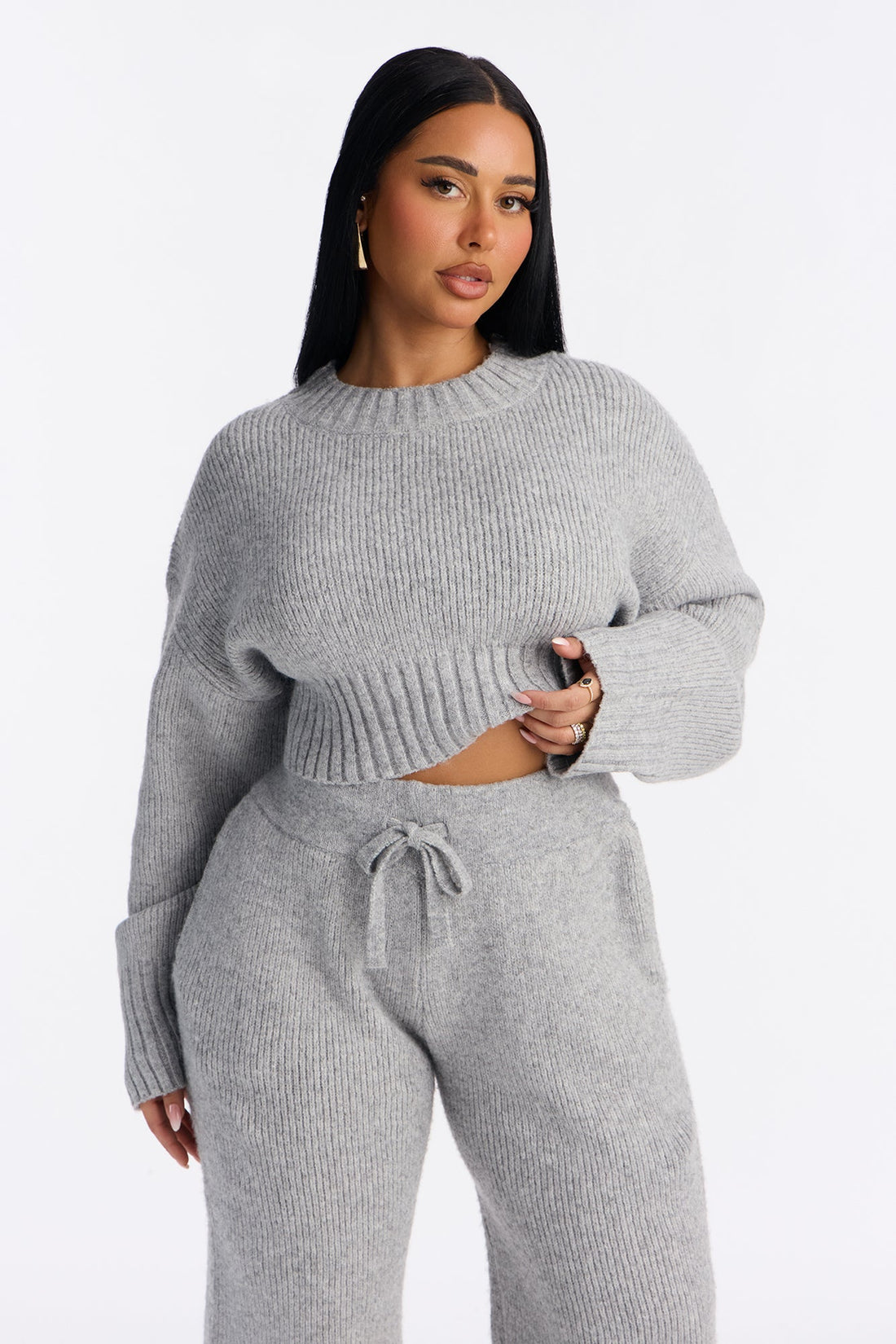 Mila Pullover Sweater Pant Set - Charcoal