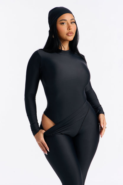 Isabelle 3 Piece Bodysuit Legging Set - Black