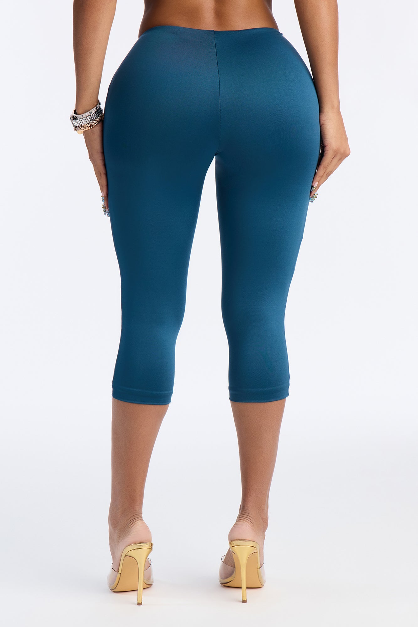 Contour Double Lined Capri Pant - Teal