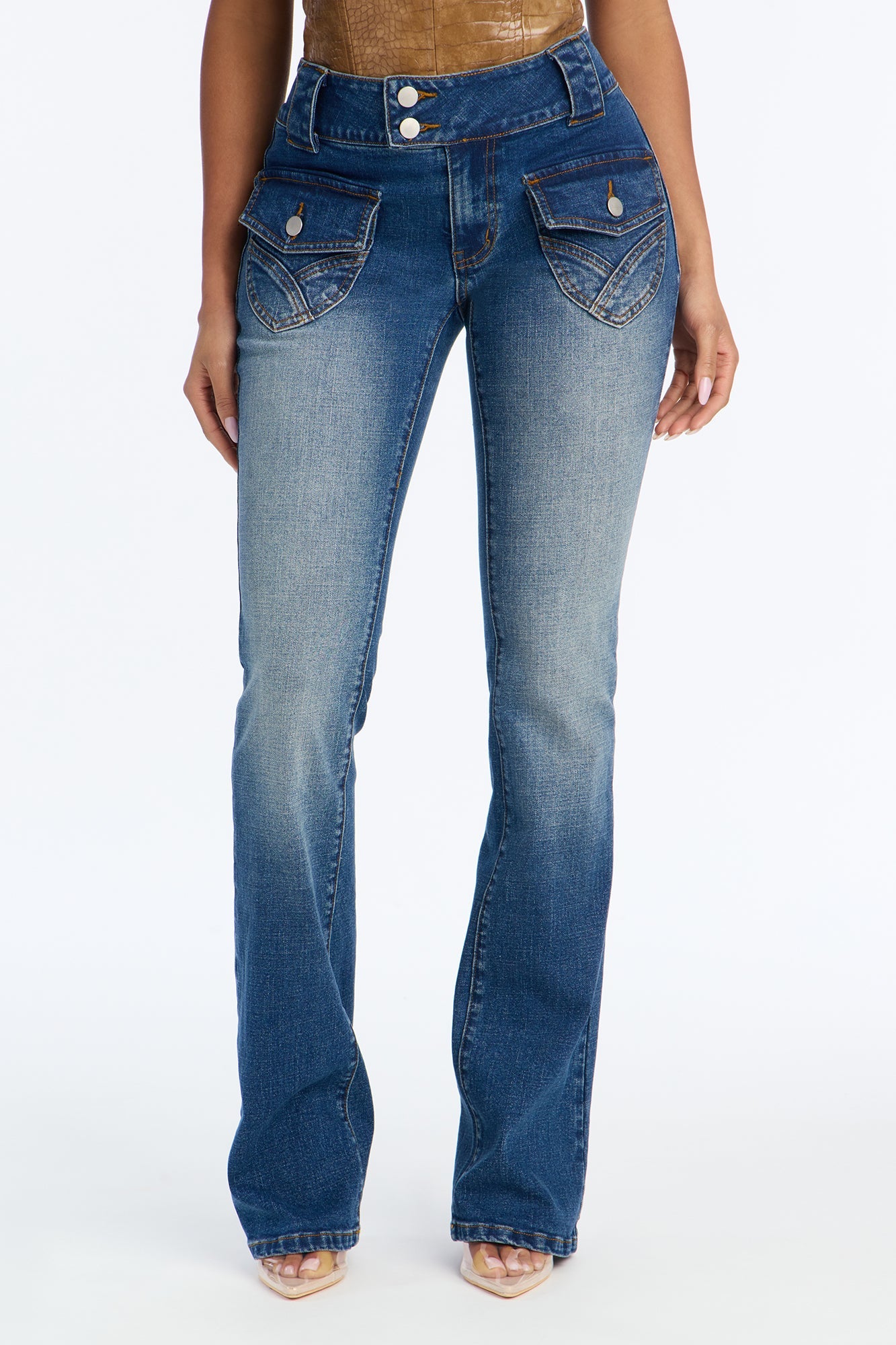 Corrales Low Rise Bootcut Jeans - Dark Wash