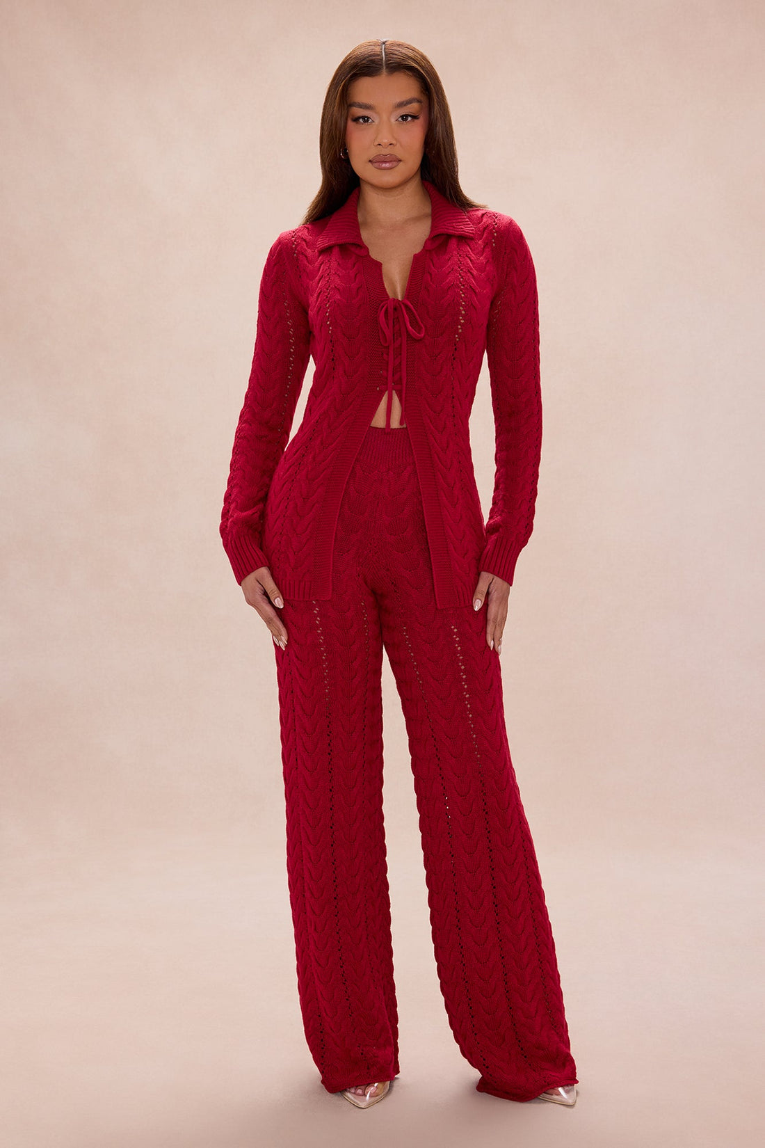 Cozy And Cute Sweater Pant Set - Red