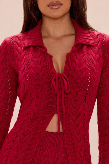 Cozy And Cute Sweater Pant Set - Red