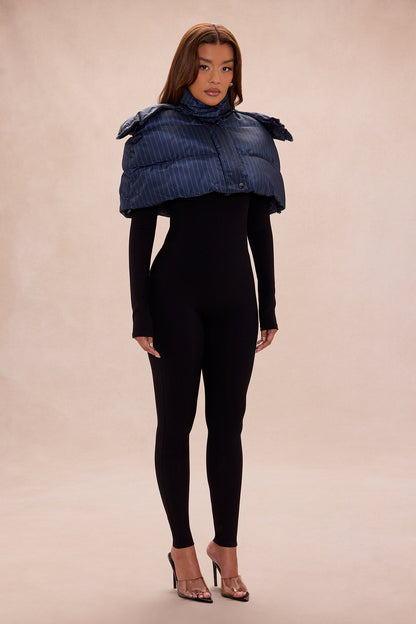 Keeping Warm Puffer Shrug - Navy/combo