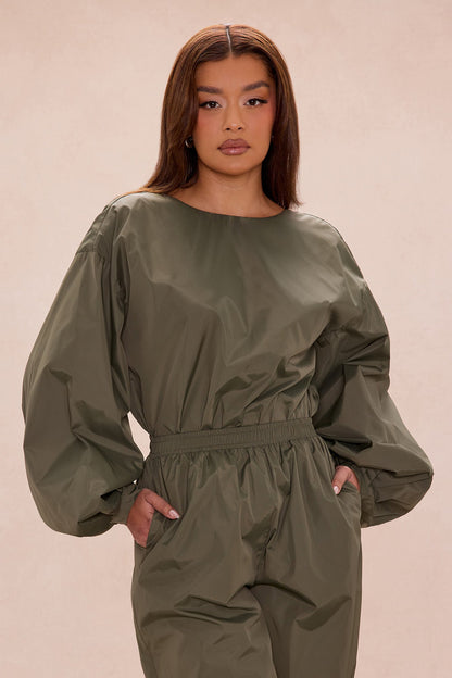 Jalene Balloon Pant Set - Olive