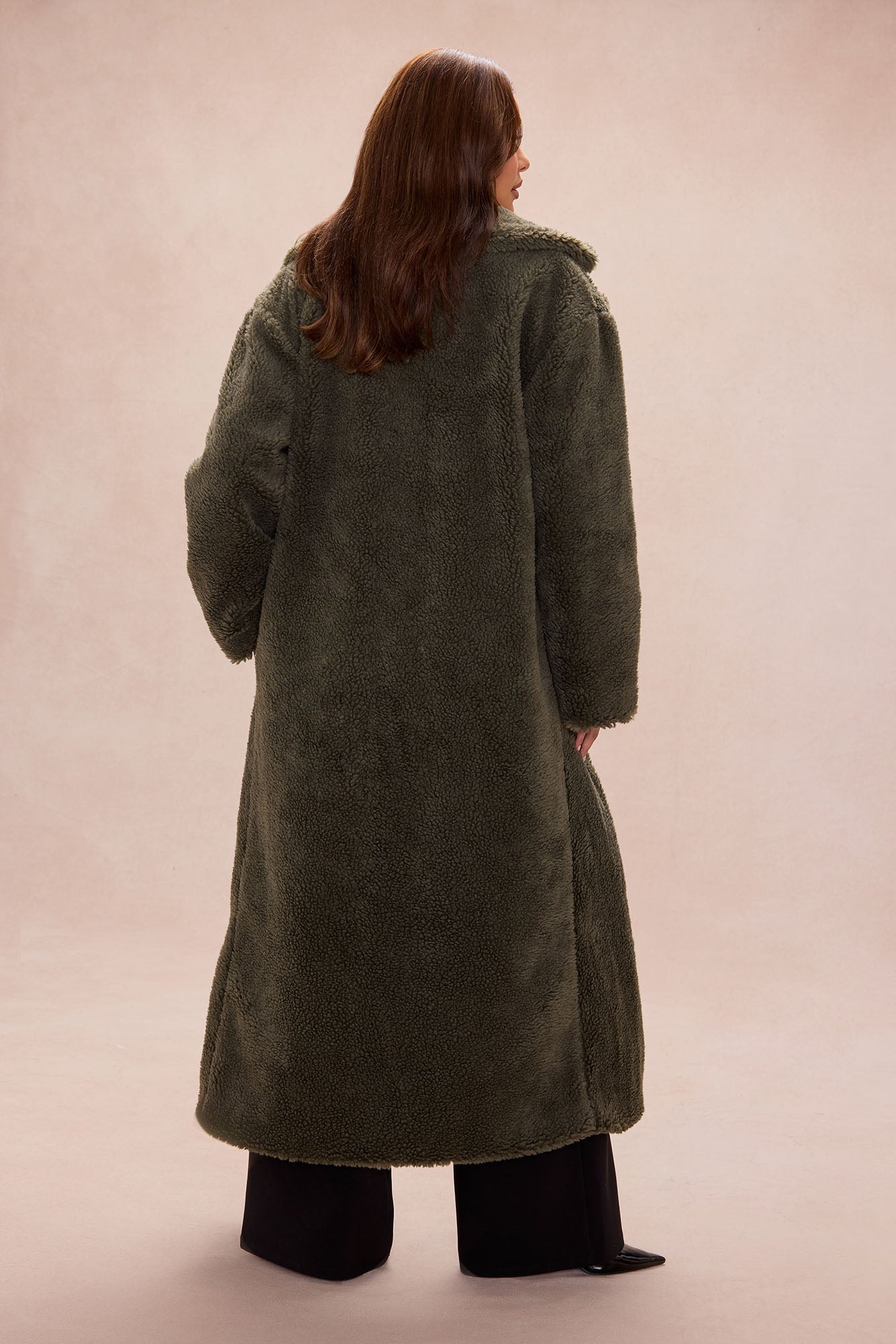 Fashionably Late Sherpa Coat - Olive