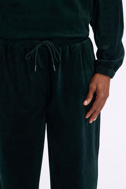 Baggy Velvety Velour Pant - Green