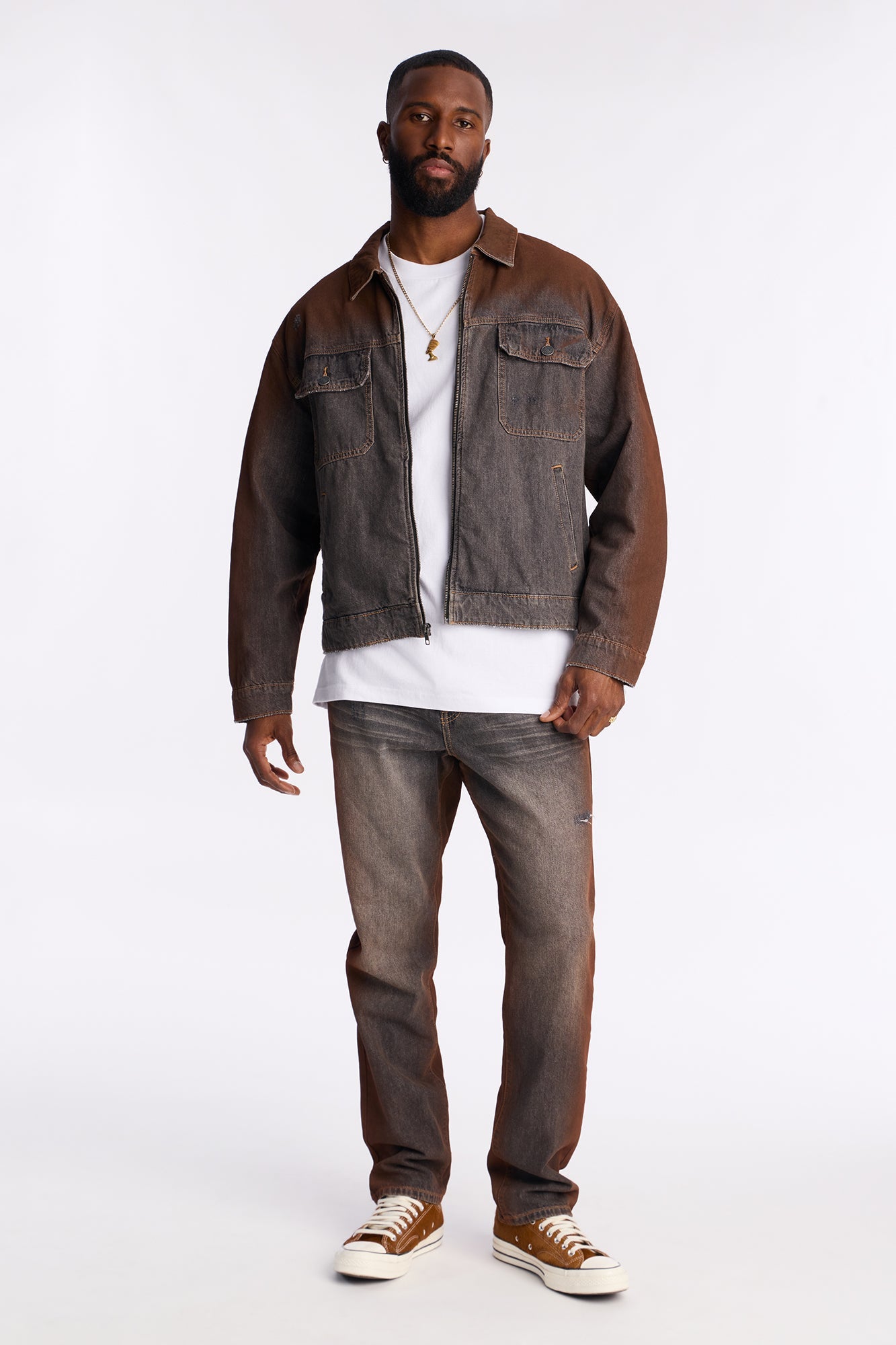 Slim Inferno Ombre Jean - Brown