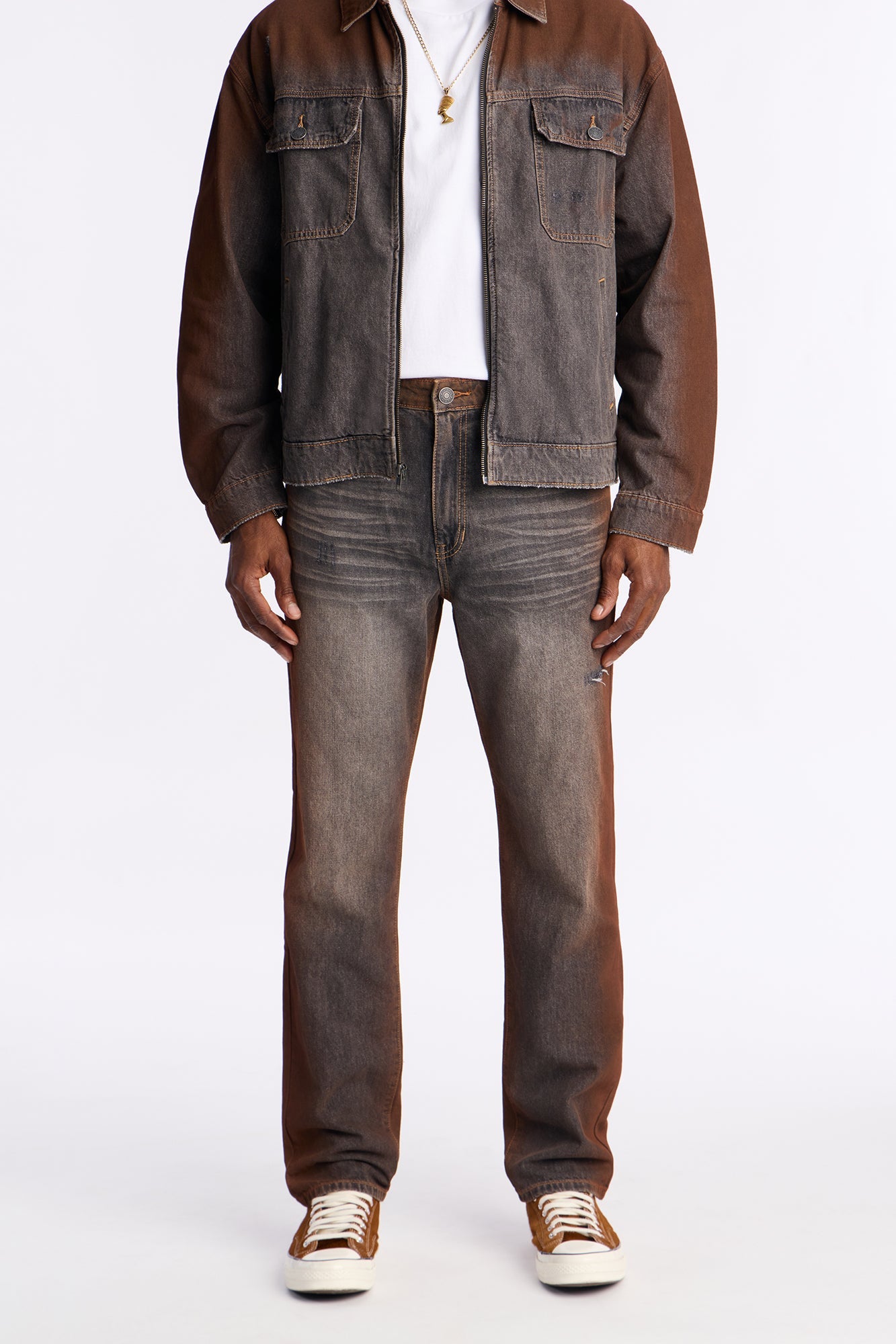 Slim Inferno Ombre Jean - Brown