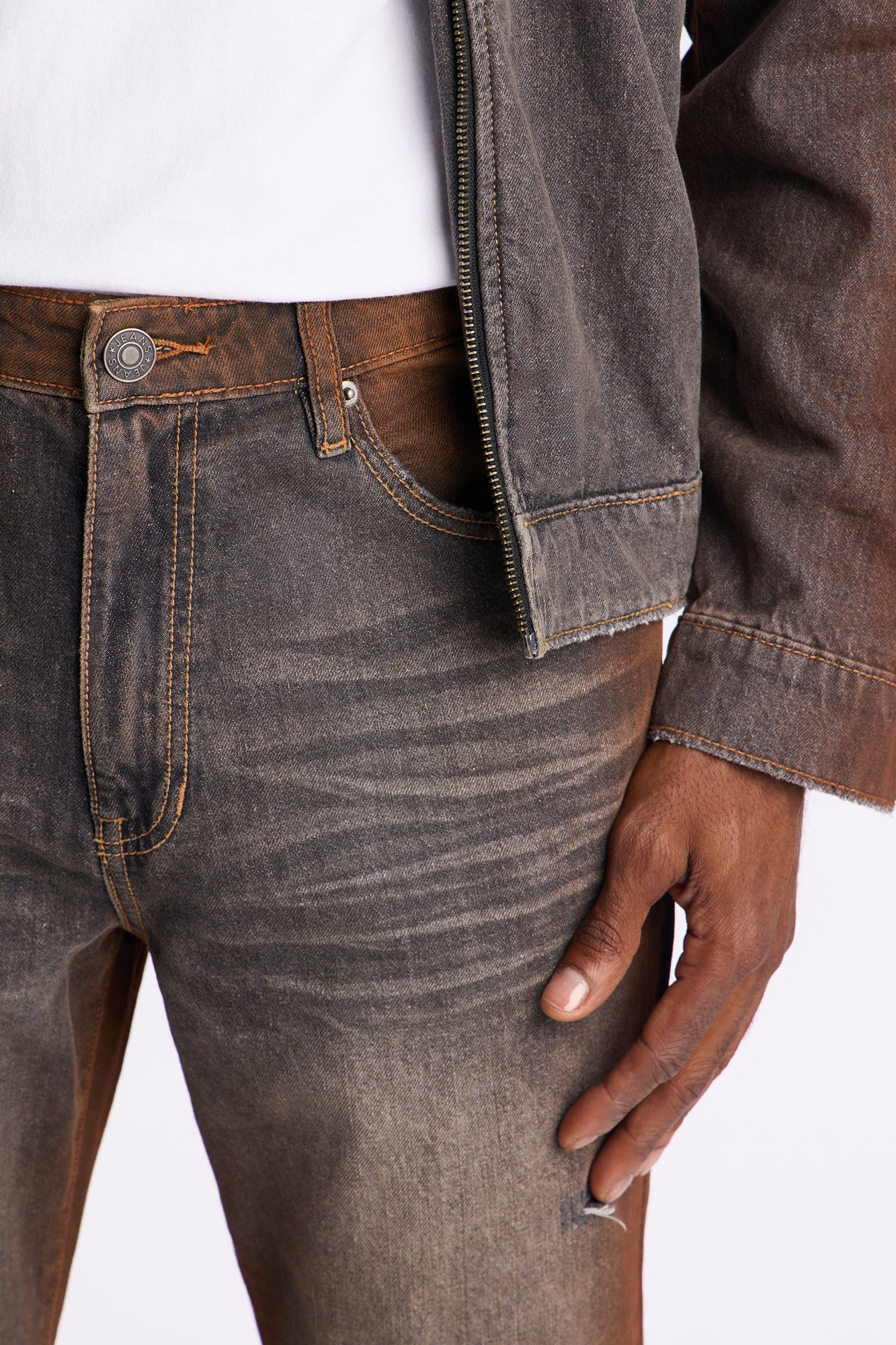 Slim Inferno Ombre Jean - Brown