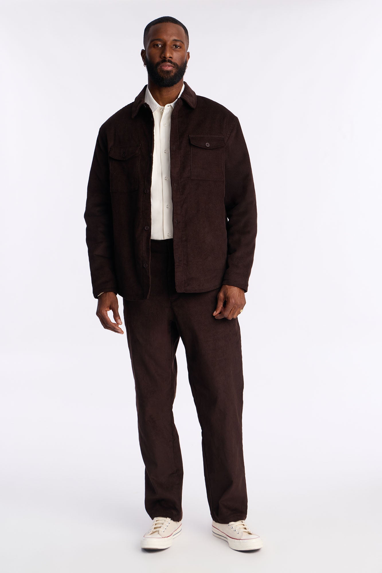Straight Corduroy Wale Pant - Dark Brown