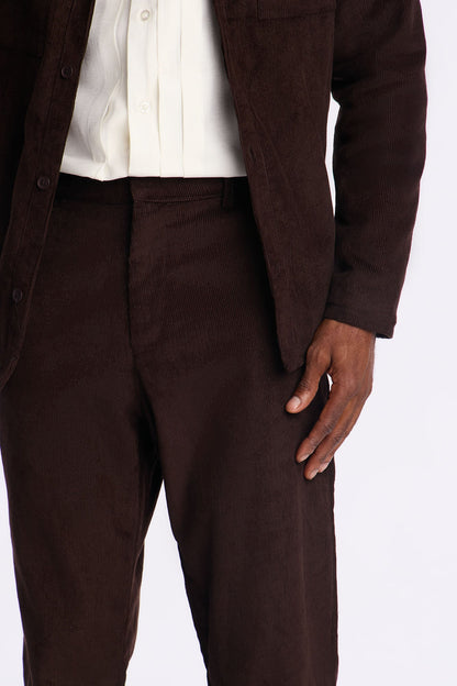 Straight Corduroy Wale Pant - Dark Brown