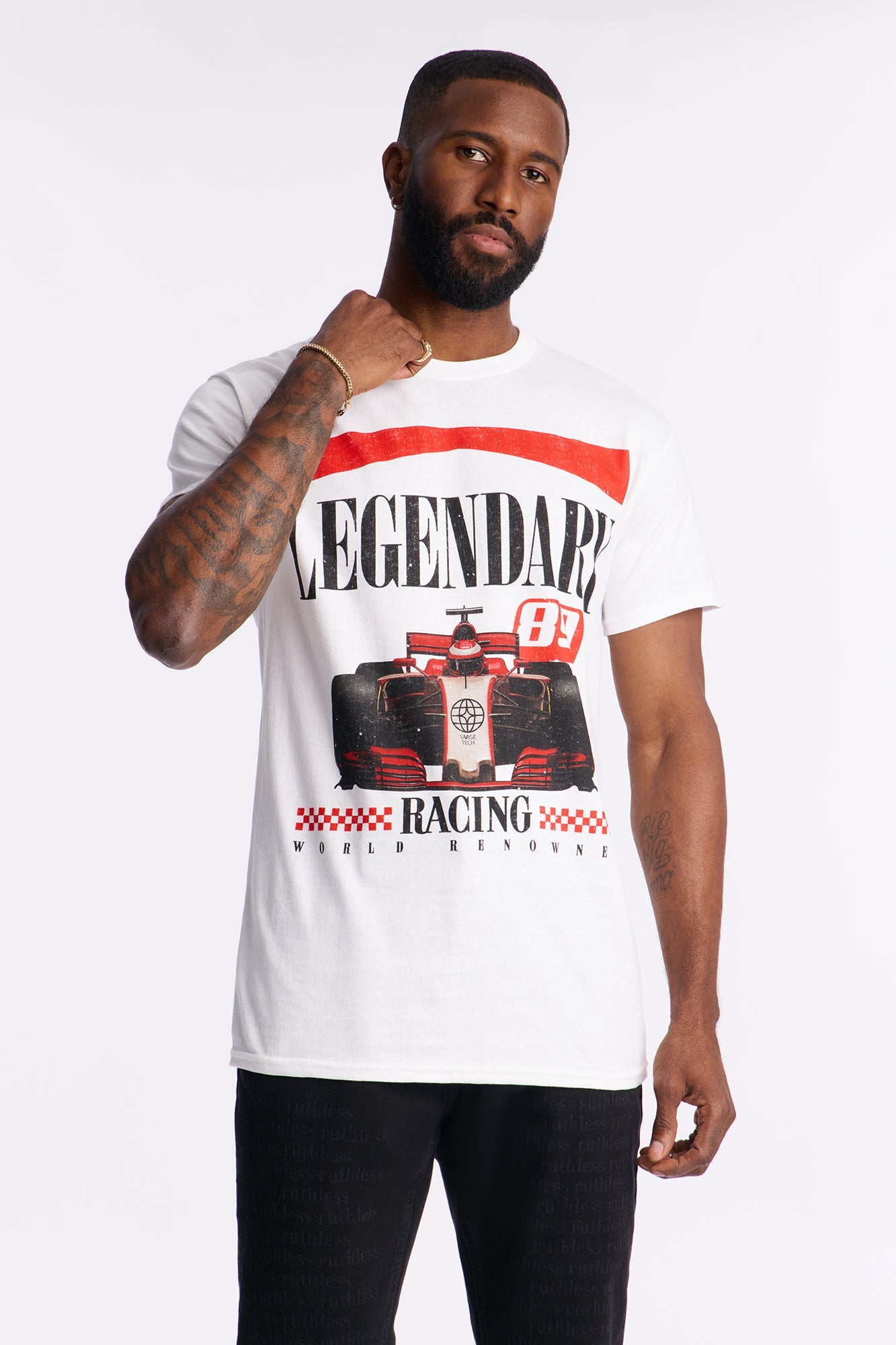 Legendary Racing Short Sleeve Tee - White