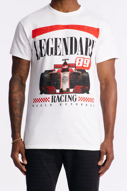 Legendary Racing Short Sleeve Tee - White