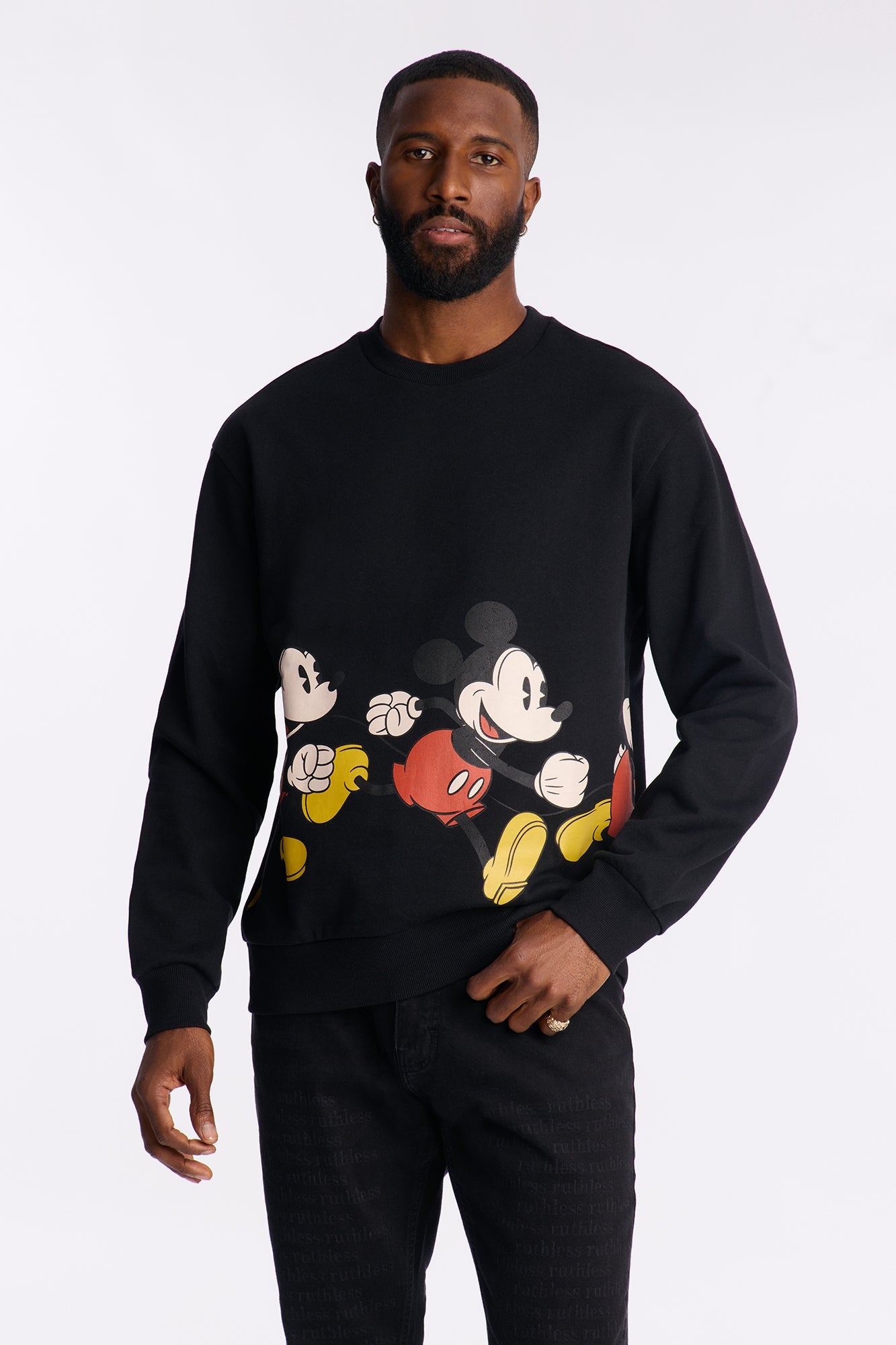 Disney Go Mickey Go Sweatshirt - Black