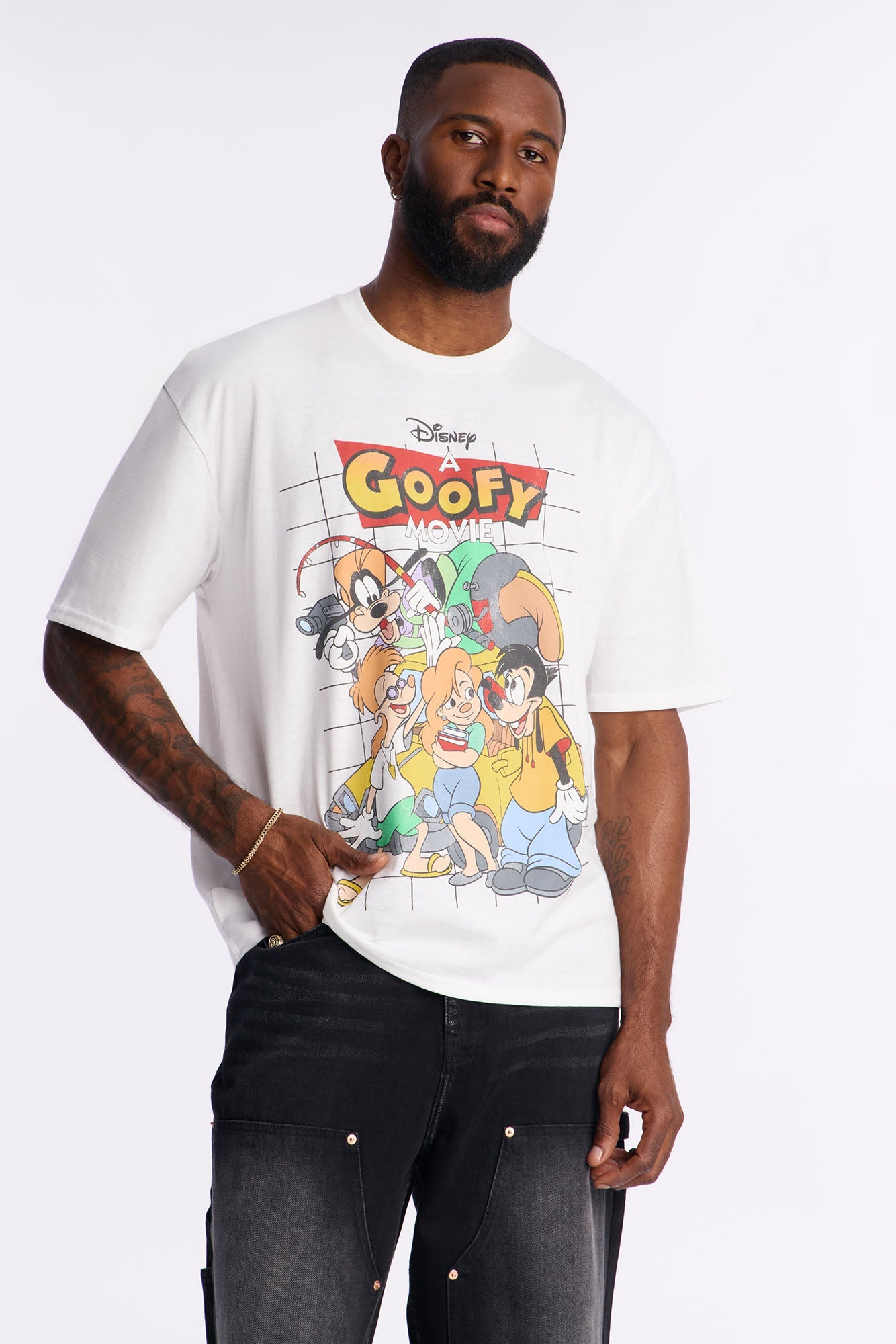 Disney A Goofy Movie Boxy Short Sleeve Tee - White