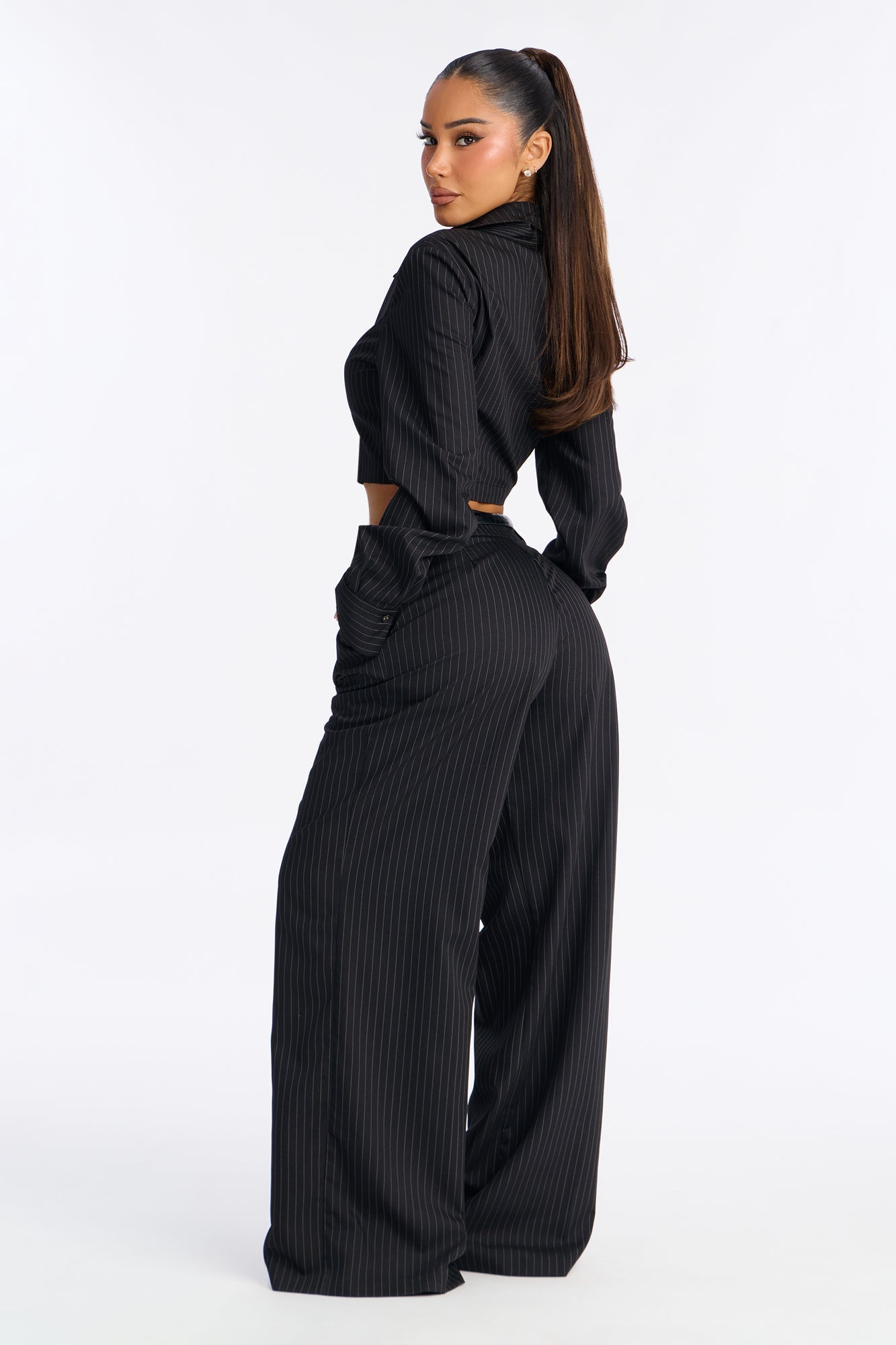 Tied Up At Work 3 Piece Pant Set - Black
