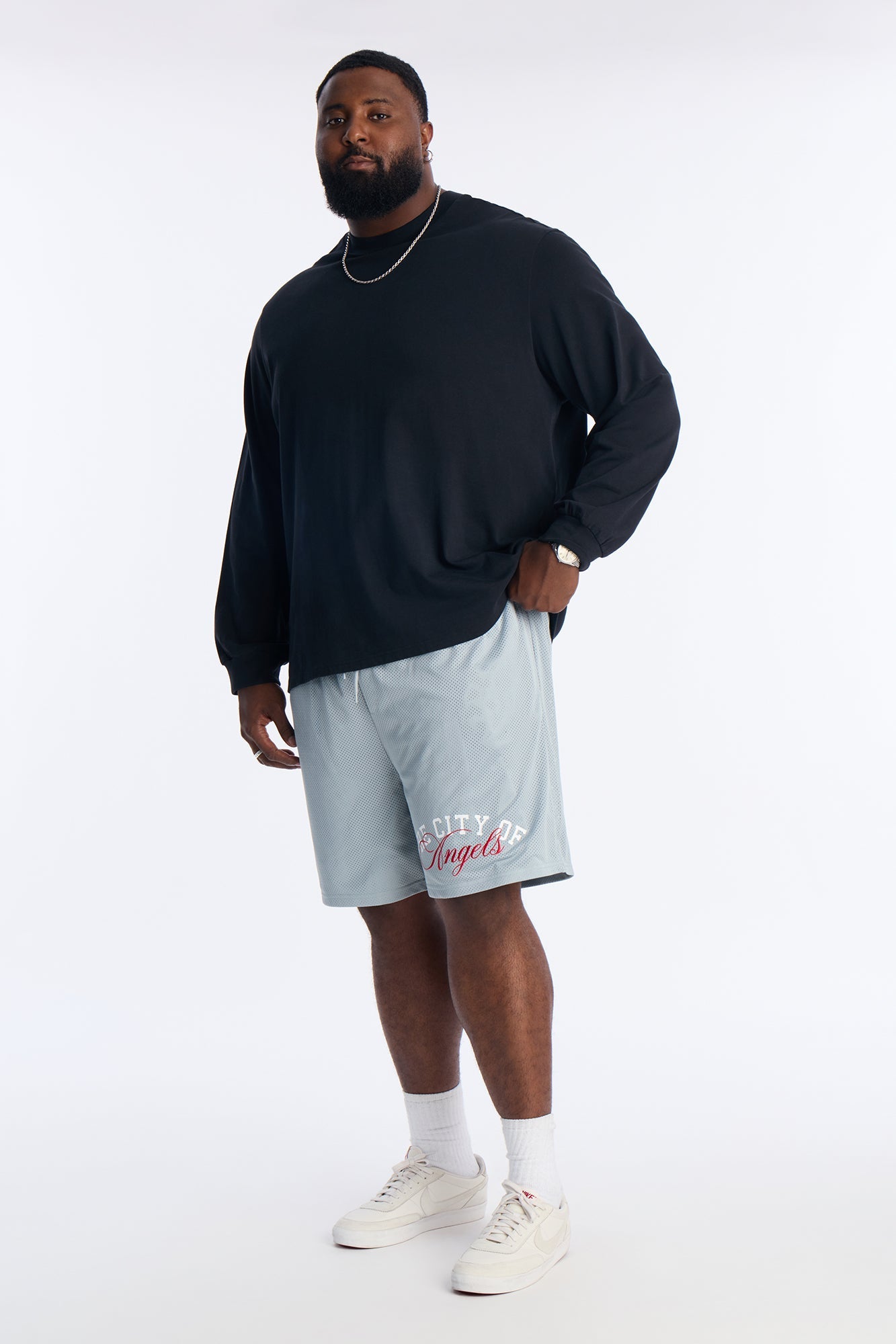 Angels Boulevard Mesh Short - Light Blue