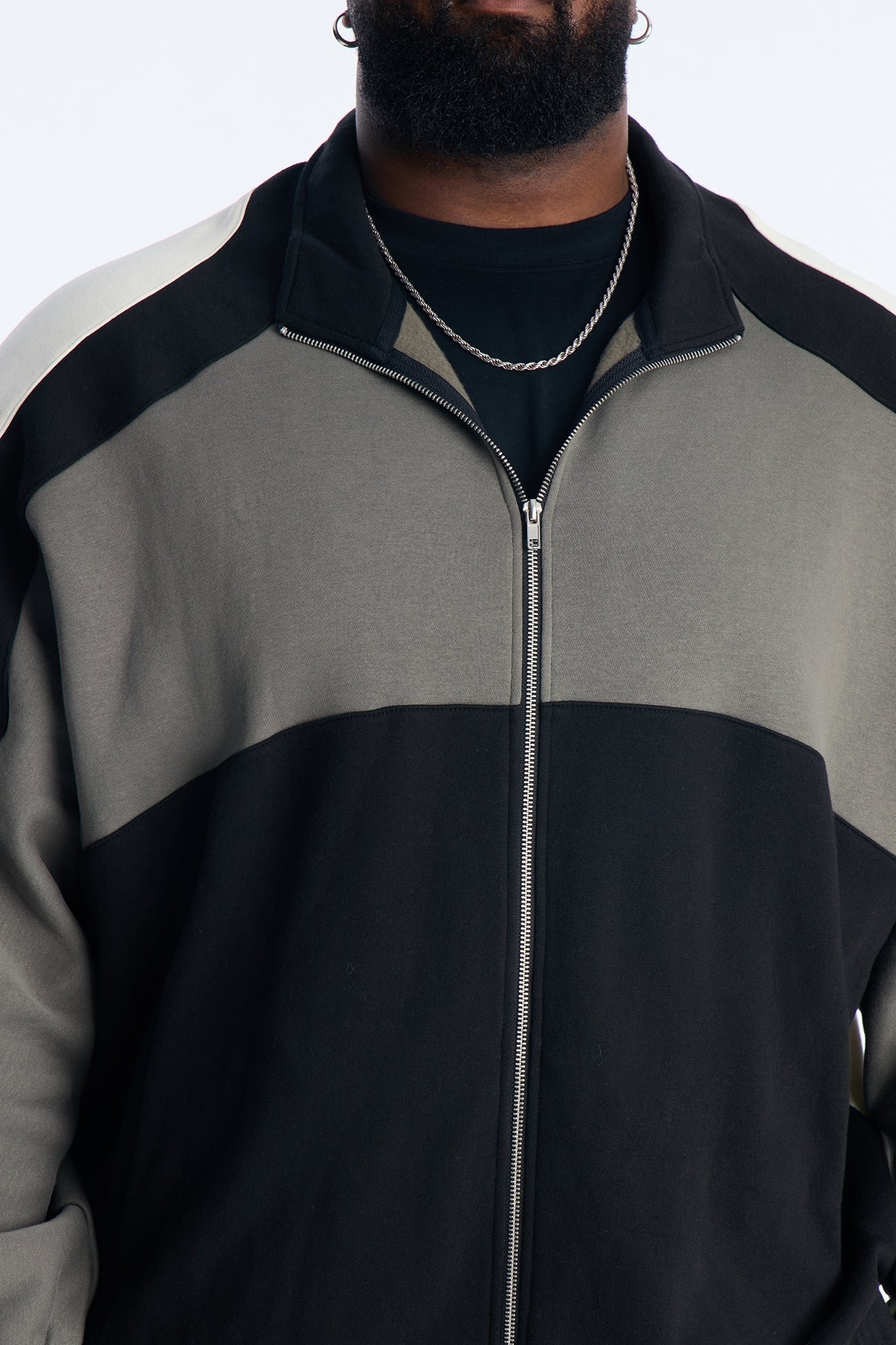 Paneled Fleece Jacket - Multi Color