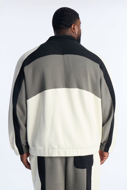 Paneled Fleece Jacket - Multi Color